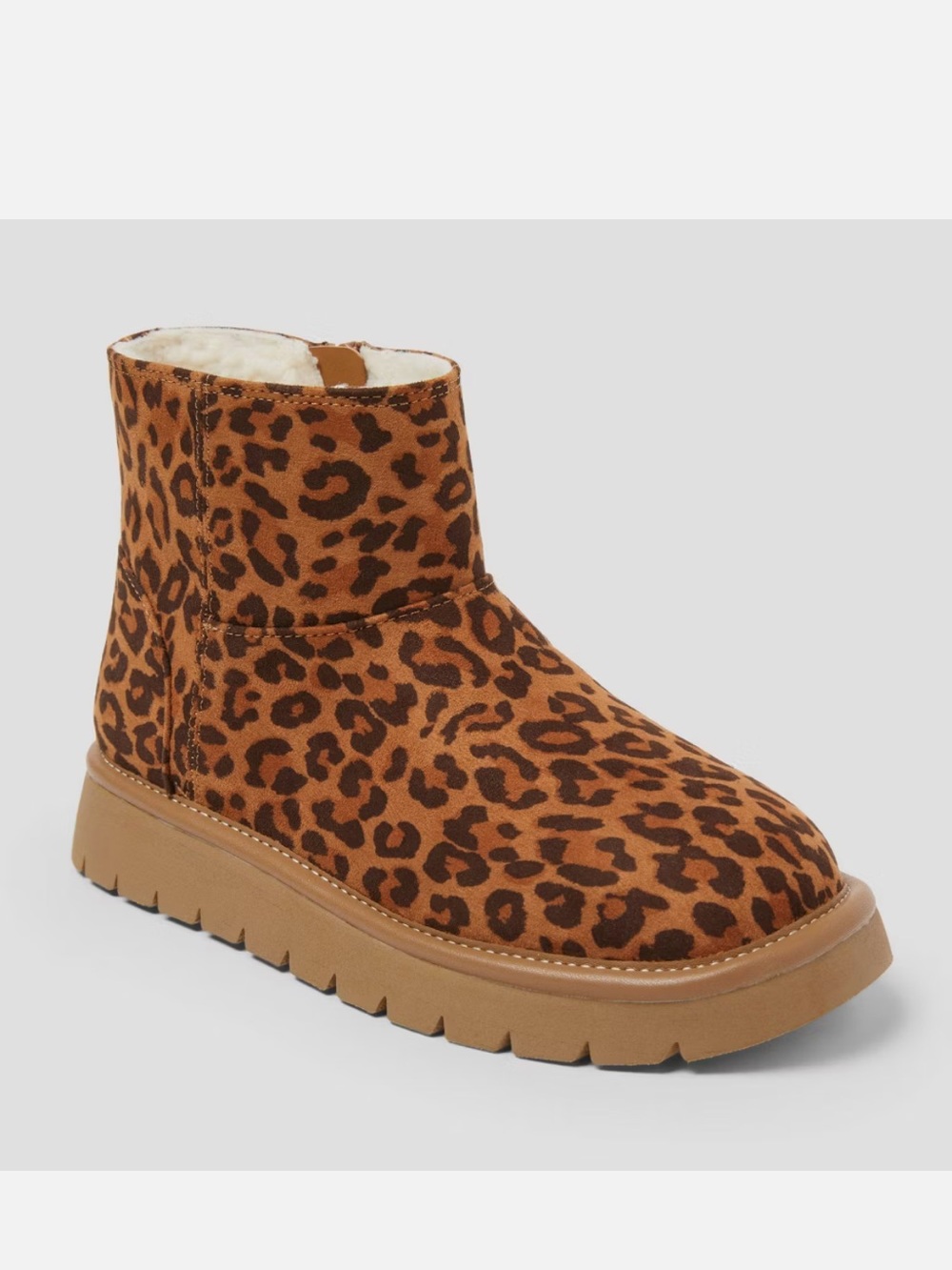 Girls' Honor Faux Suede Style Boots - Cat & Jack Leopard print Brown Size 13